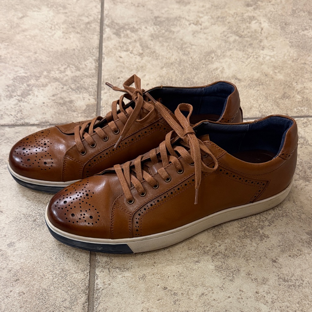 Robert Graham Men's Casual Brogue-Style Leather Sneakers - Brown